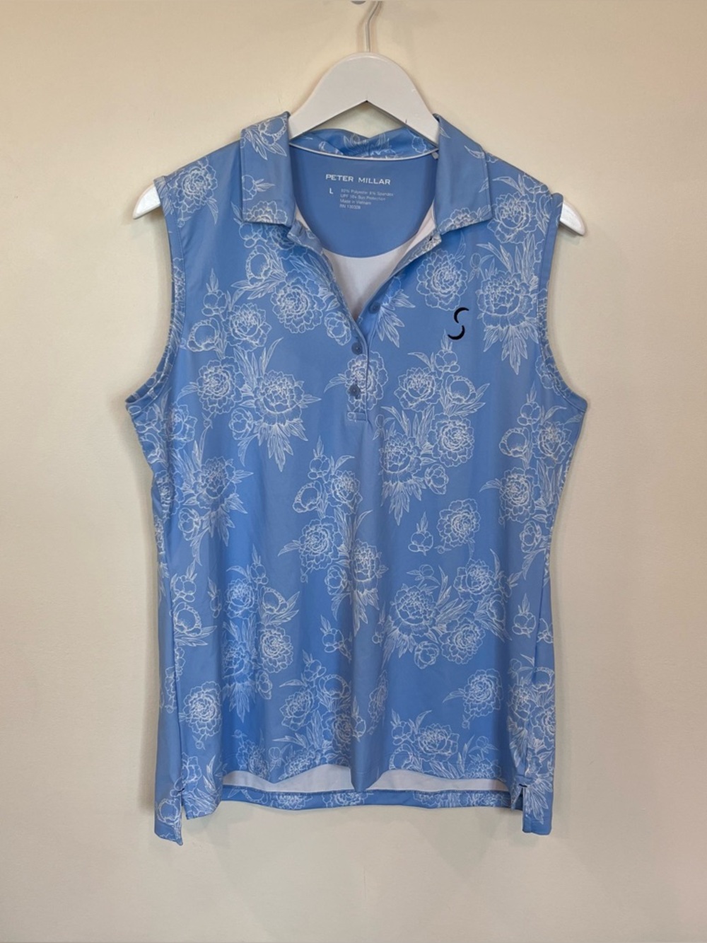 Peter Millar Crown Sport Sleeveless Golf Polo UPF 50+ Sun Protection, Large